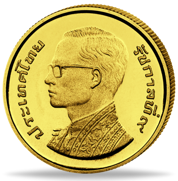 Thailand, 5000 Baht 1977, 50. Geb. König Rama IX. - Münze Vorderseite