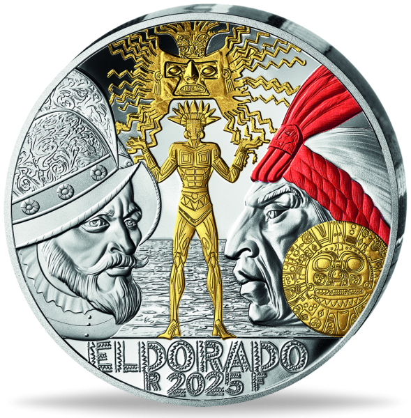 10 Euro El Dorado, 2025, Silber, PP, Goldveredelt - Münze Vorderseite