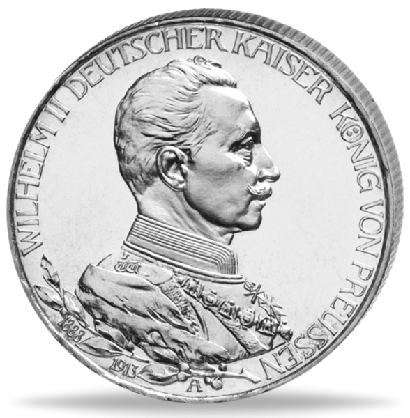 2 Mark „25. Regierungsjubiläum“ 1913 - Silber - Münze Vorderseite