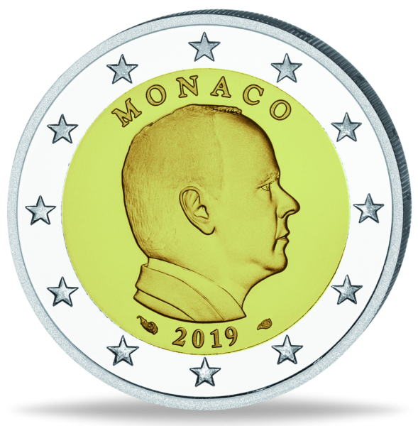 Monaco 2 Euro „Fürst Albert II.“ 2019 - Münze Vorderseite
