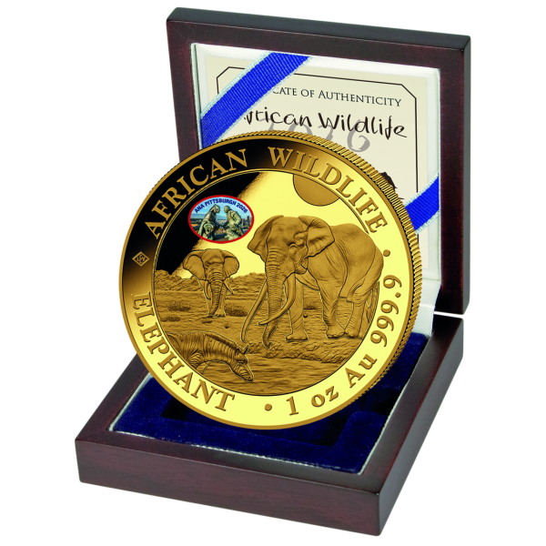 1000 Shilling 1 Unze Gold ANA Privy Elefant 2026 - Lieferumfang