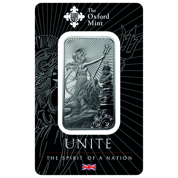 1 Unze Silberbarren Britannia Oxford Mint - Barren in Blister