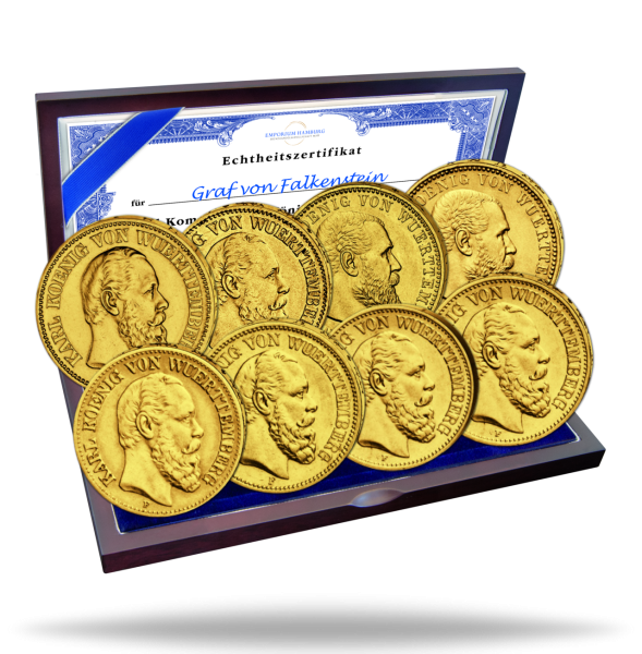 Königreich Wuerttemberg Gold-Komplett-Kollektion (8 Mz) - Satzbild