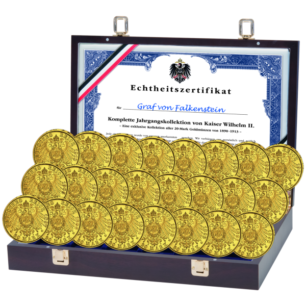 Preußen, Kollektion 20 Mark 1890-1913 (24 Münzen) Kaiser Wilhelm II. - Satzbild