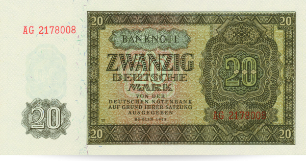 Banknote DDR 20 Mark 1948