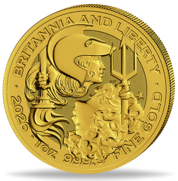 Großbritannien 100 Pfund Britannia/Liberty 1 Unze Gold 2026 - Münze Vorderseite