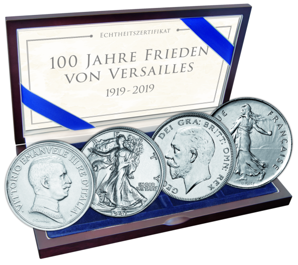 Silbersatz 100 Jahre Frieden von Versailles - Münze Vorderseite