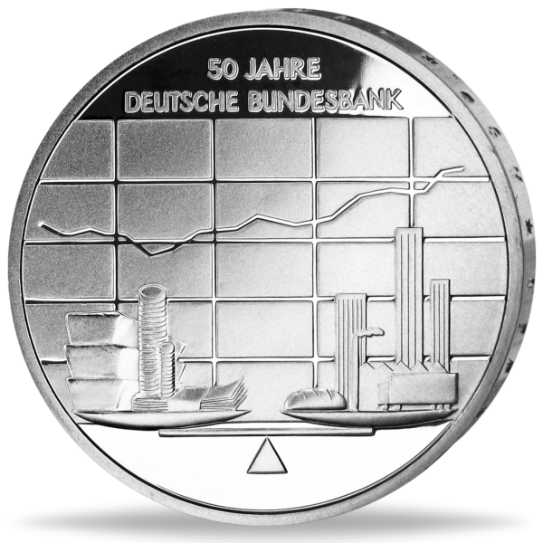 10 Euro 50 Jahre Deutsche Bundesbank Silber Munzen Europaische Gedenkmunzen Euromunzen Emporium Merkator
