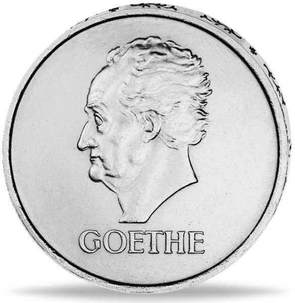 3 Reichsmark Johann Wolfgang von Goethe Jaeger 350 - Münze Vorderseite