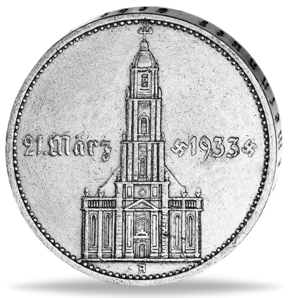 3. Reich, 5 Reichsmark 1934 Garnisonkirche J.356 - Silber - Münze Vorderseite