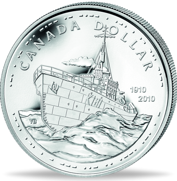 1 Dollar 100 Jahre Royal canadian Navy - 2010, Silber - Münze Vorderseite