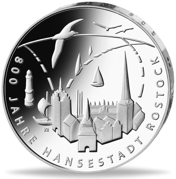 20 Euro 800 Jahre Rostock - Stempelglanz - Münze Vorderseite