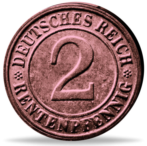 Weimarer Republik, 2 Rentenpfennig 1923 - Münze Vorderseite