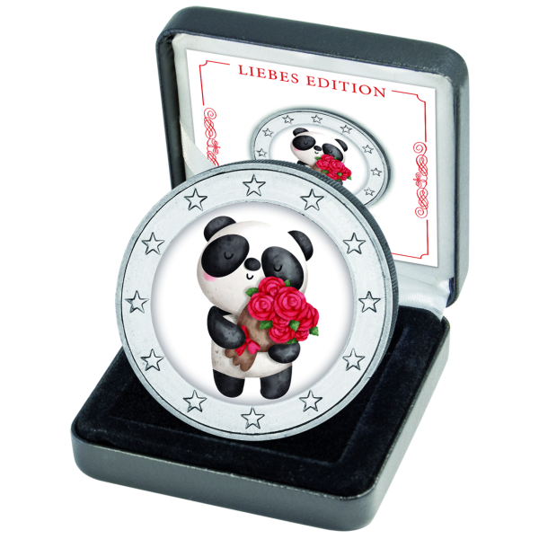 2 Euro Valentinstag, 2026, bfr., Farbappl., Etui, Zertifikat - Münze in Etui