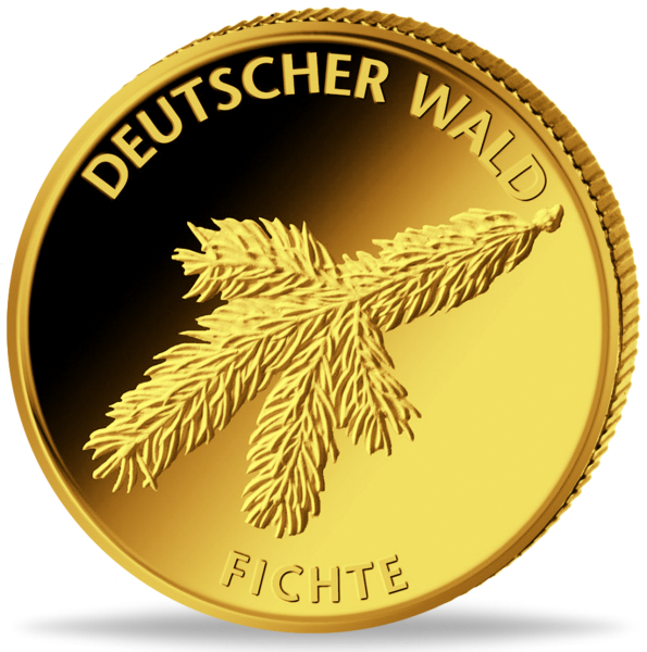 20 Euro Deutscher Wald - Fichte - Münze Vorderseite