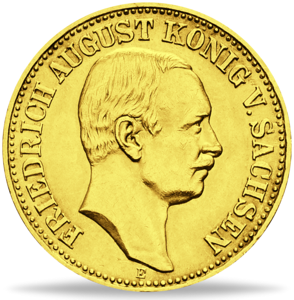 Sachsen 10 Mark „König Friedrich August III.“ 1912 - Gold - Münze Vorderseite