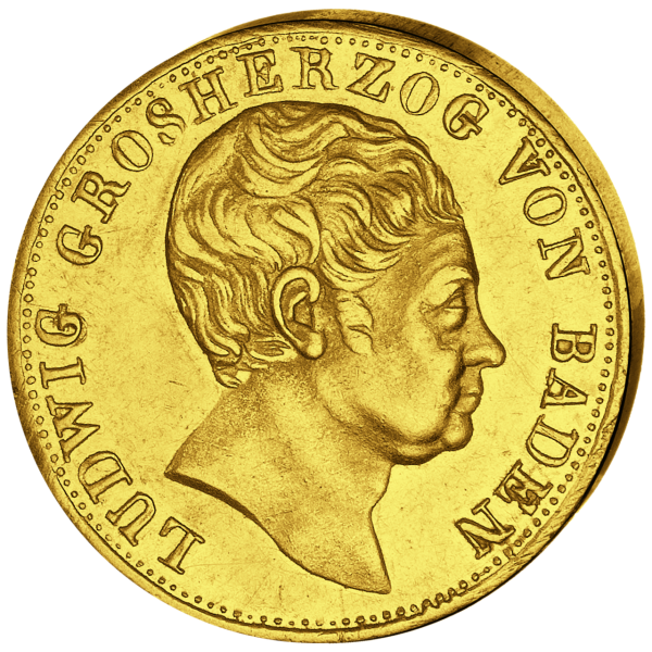 5 Gulden Ludwig Baden - Vorderseite Münze