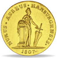 Freie und Hansestadt Hamburg, Dukat 1807 Münze vorderseite Freie und Hansestadt Hamburg, Dukat 1807 Münze vorderseite