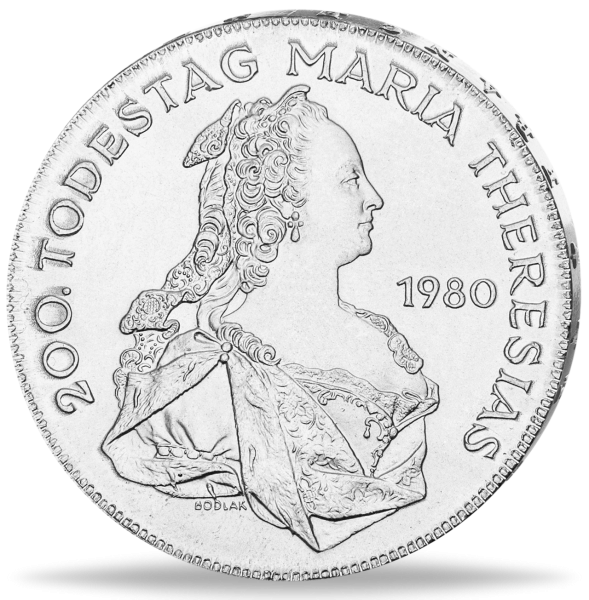 500 Schilling 200 Jahre Tod Maria Theresia - Münze Vorderseite