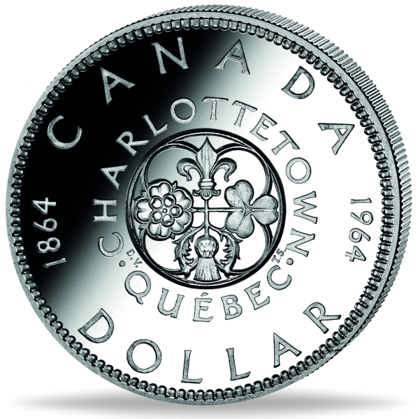 Kanada, 1 CAN-$ 1964, Konferenz Charlottetown und Quebec - Silber - Vorderseite