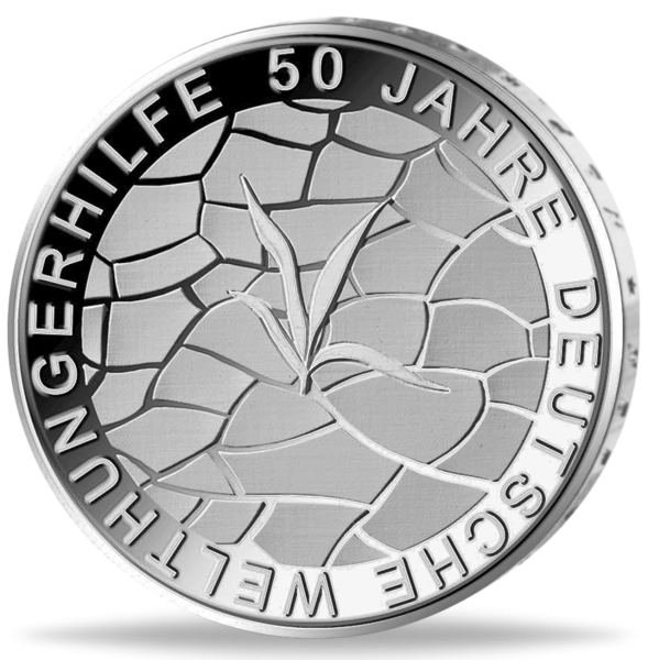 10 Euro 50 Jahre Welthungerhilfe - Münze Vorderseite