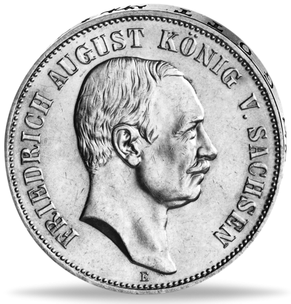 Sachsen  5 Mark Friedrich August III. 1914 - Silber - Münze Vorderseite
