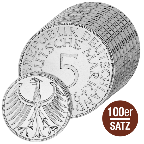 Investment-Paket 100x 5 DM Silberadler (J.387) - Satzbild