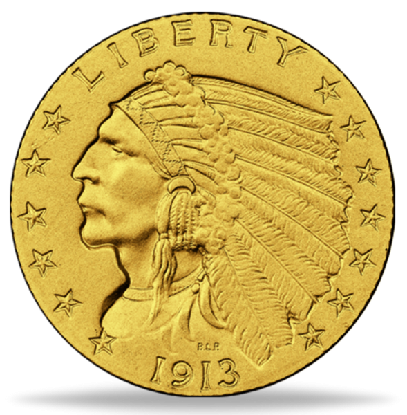 2,5 Dollar Indian-Chief 1913 - Vorderseite Münze