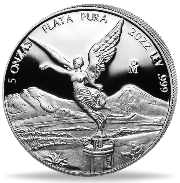 5 Onzas Silber - Vorderseite Münze