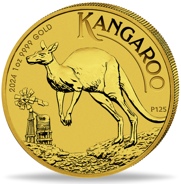Australien 100 Dollar Känguru 1 Unze Gold 2024 - Münze Vorderseite