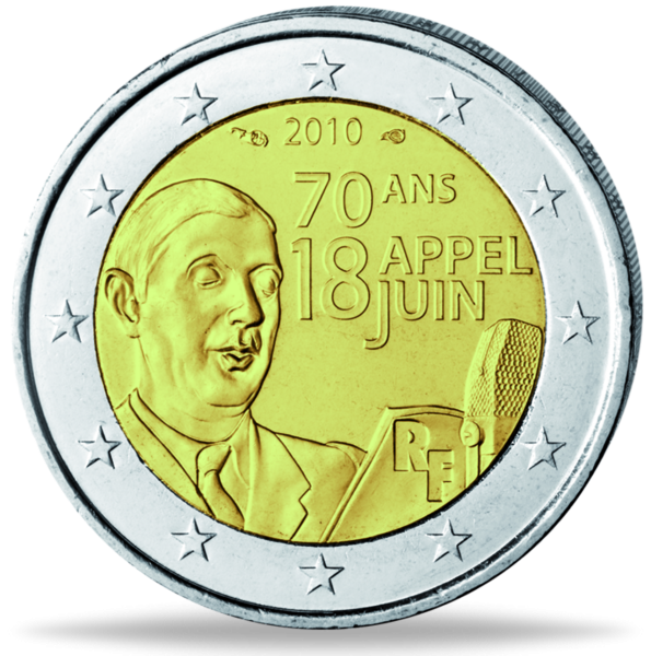 2 Euro Appell vom 18. Juni 1940 - Münze Vorderseite
