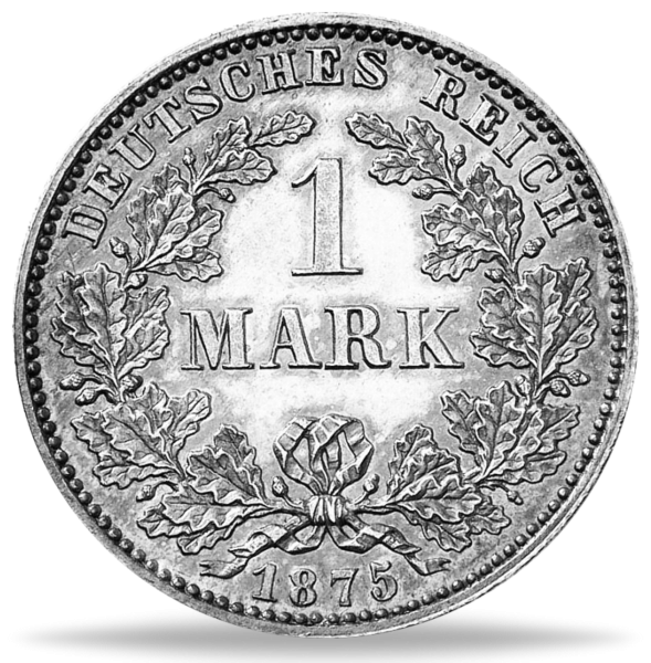1 Mark kleiner Adler 1875 - Silber Stempelglanz Fein | Münzen 