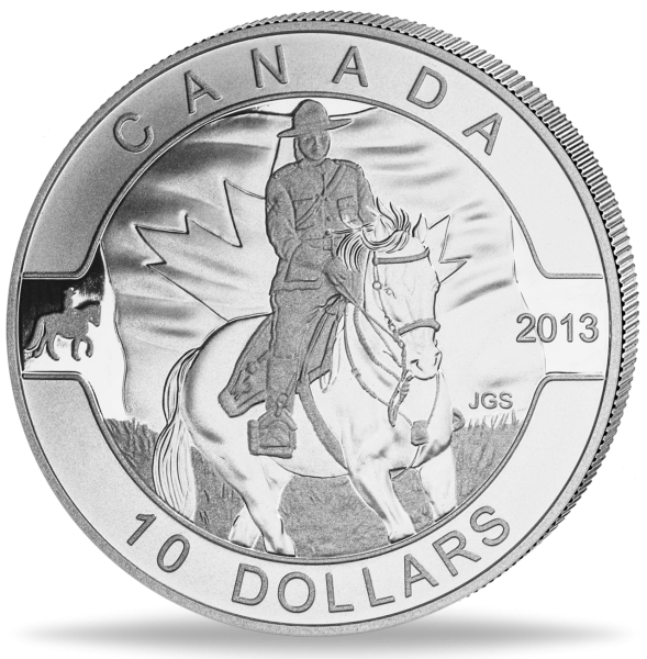 10 Kanadische Dollar, Berittene Polizei - Vorderseite Münze