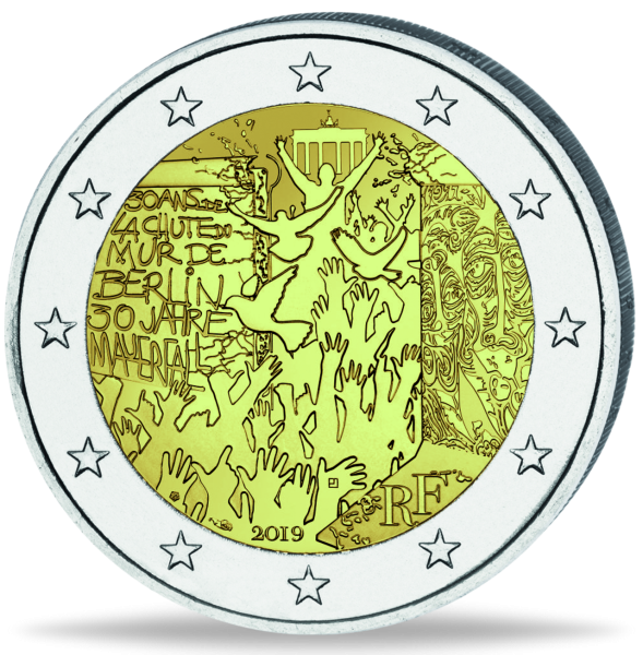 2 Euro 30 Jahre Mauerfall - Münze Vorderseite