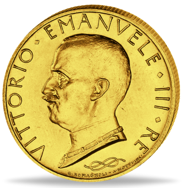 100 Lire Victor Emanuel III 1932 - Münze Vorderseite