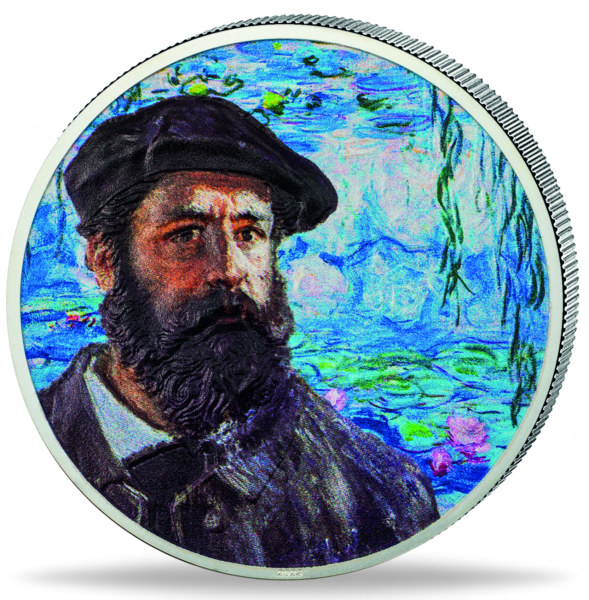 10 Dollar Claude Monet Farbapplikation - Vorderseite Münze