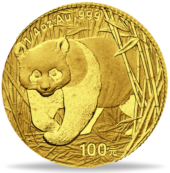 100 Yuan Panda 1/4 Unze Gold 2002 - Münze Vorderseite