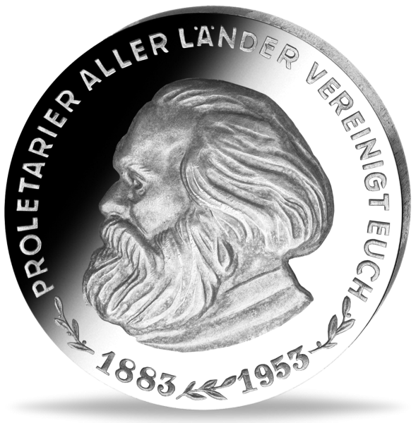 20 Mark Karl Marx Silber-Abschlag - Vorderseite Münze
