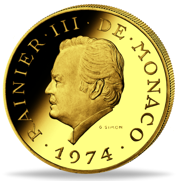 Fürstentum Monaco, 3.000 Francs 1974, Fürst Rainier III. - Münze Vorderseite