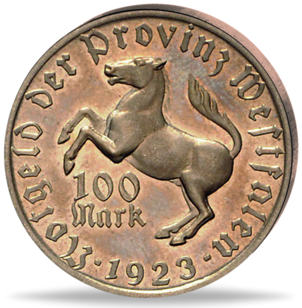 100 Mark „Annette von Droste-Hülshoff“ 1923 - Aluminium - Münze Vorderseite
