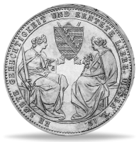 Doppeltaler 1854 (Thun 331), König Friedrich August II - Münze Rückseite Doppeltaler 1854 (Thun 331), König Friedrich August II - Münze Rückseite