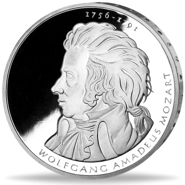 10 Euro Wolfgang Amadeus Mozart - Vorderseite Münze