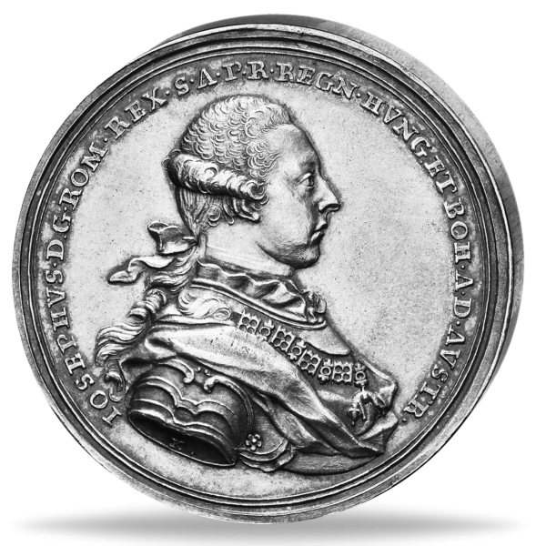 Frankfurt am Main, historische Silber-Gedenkprägung 1764 - Münze Vorderseite