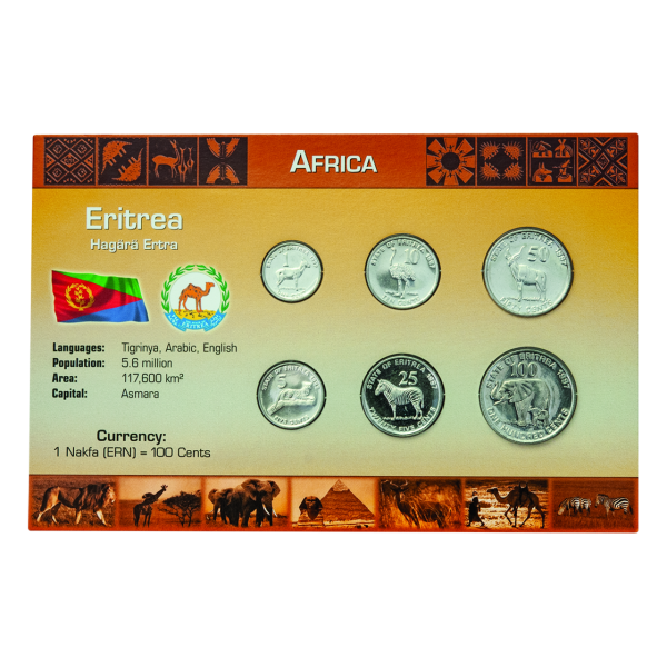 191 Cents Kursmünzensatz Eritrea (6 Münzen)