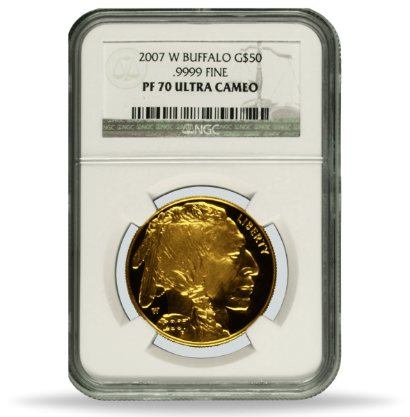 50 Dollar Büffel/Sioux Buffalo NGC Slab - Münze Vorderseite