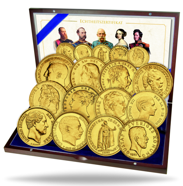 Gold-Komplett-Kollektion der Kaiser und Könige Europas (12 Münzen) - Satzbild