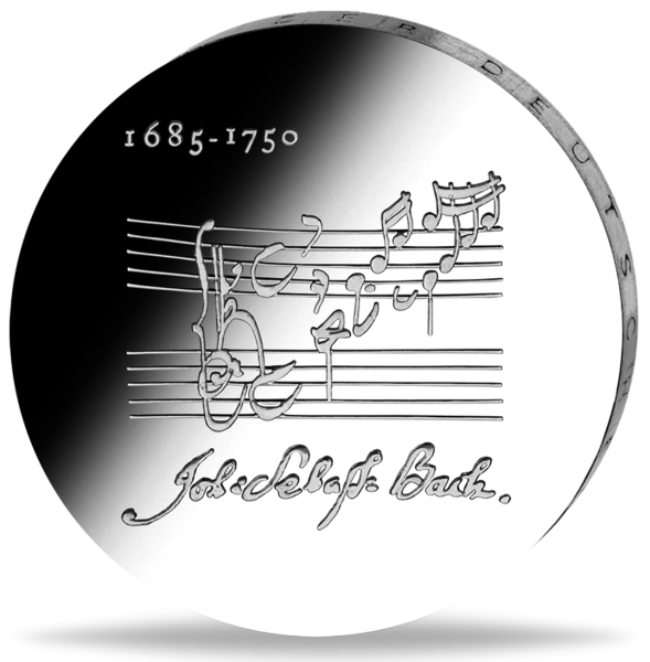 DDR, 20 Mark 1975, Johann Sebastian Bach Negativ-Probe - Münze Vorderseite