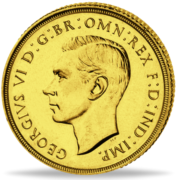 1_2 Sovereign George VI - Vorderseite Münze