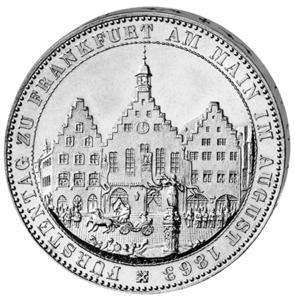 Vereinstaler Frankfurt - Fürstentag Thun 147 - Münze Vorderseite