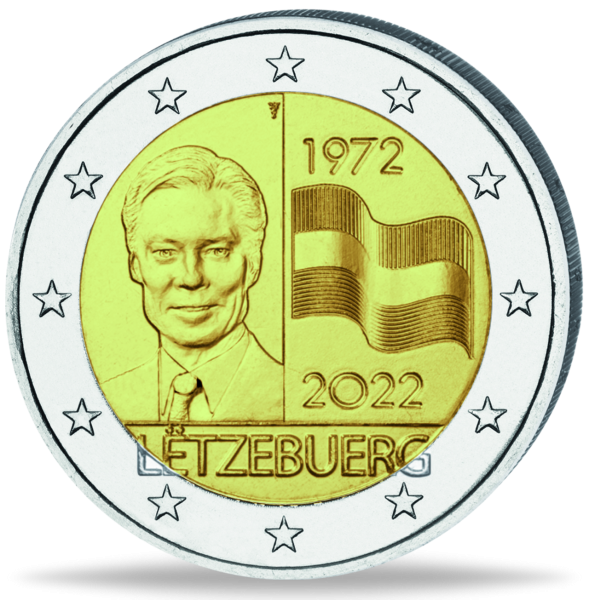 2 Euro Luxemburg Nationalflagge - Vorderseite Münze